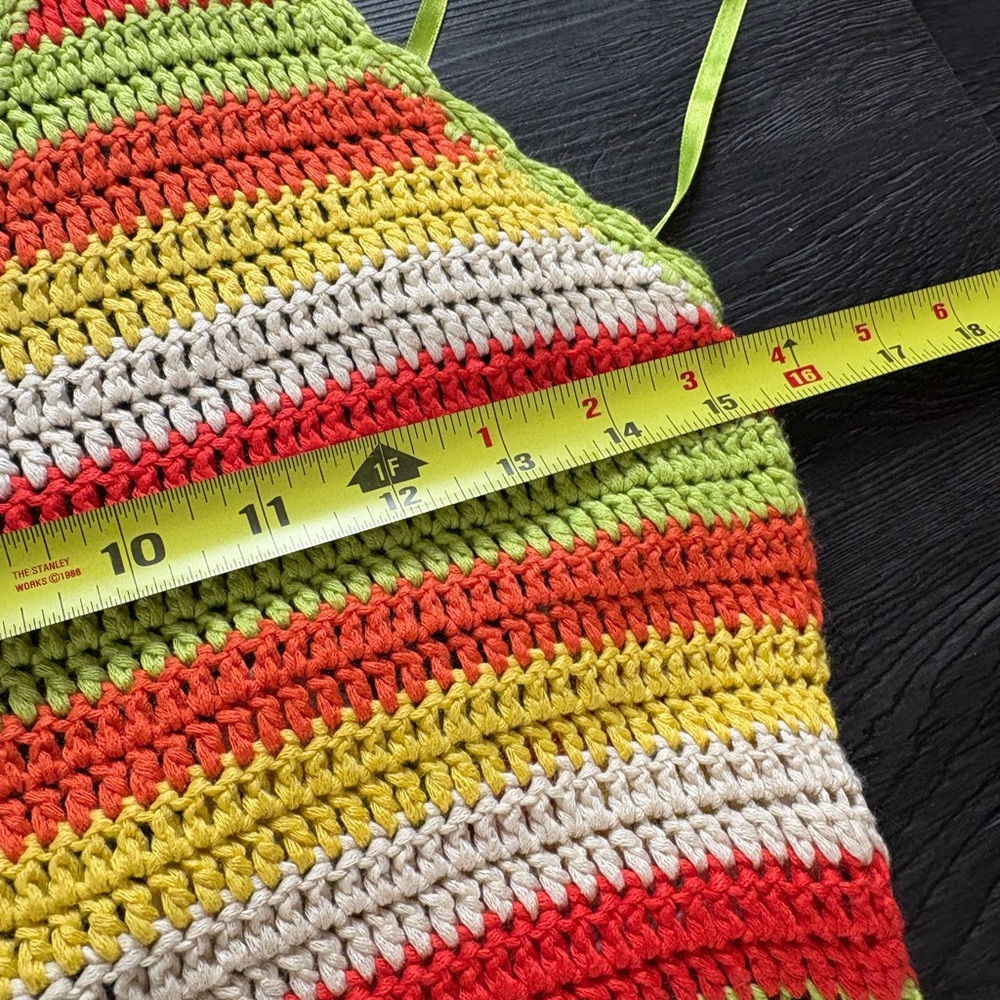 REVOLVE Striped Crochet Halter Jumpsuit in Lime, Red, Yellow & Cream - Picture 8 of 9